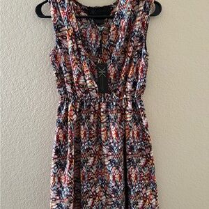 Kardashian Kollection Colorful Patterned Midi Dress